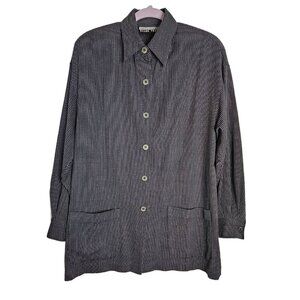 Vtg Linda Allard Ellen Tracy Womens Wool Stripe Jacket Size 4 Made in Korea